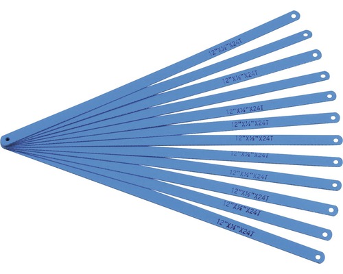 Pânze fierăstrău manual Meister 300mm pentru metale (bomfaier), pachet 12 bucăți Zece lame de ferăstrău pentru metal, lungime 30,5 cm