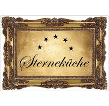 Placă Bucătărie cu stele în ramă aurie