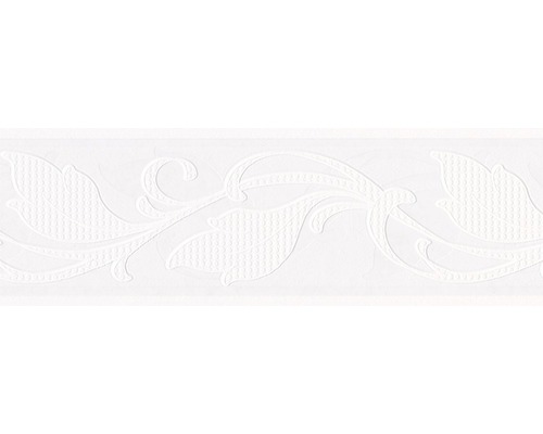 Bordură tapet vlies 9015 Patent Decor Laser albă 5 m x 13 cm Bordură cu model floral