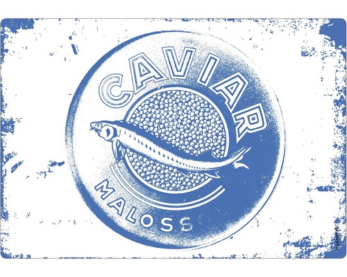 Panou bucătărie mySpotti pop Caviar blue aluminiu compozit 59x41 cm Motiv Caviar Maloss pe suport