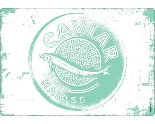 Panou bucătărie mySpotti pop Caviar aqua aluminiu compozit 59x41 cm Placă metalică decorativă cu motiv Caviar Maloss