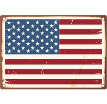 Placă metalică cu steagul american