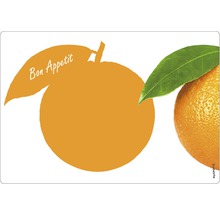 Suport de farfurie cu motiv portocală și inscripția Bon Appetit