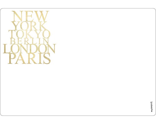 Set masă Myspotti cu imprimeu New York, Tokyo, Berlin, Londra, Paris