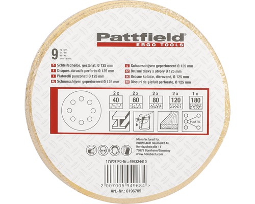 Pachet discuri de șlefuit perforate, diametru 125 milimetri
