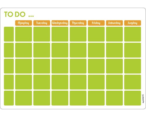 Planificator săptămânal cu căsuțe zilnice pentru notițe