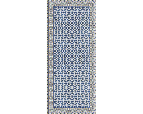 Covor cu model geometric albastru