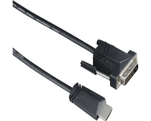 Cablu video adaptor DVI-D -> HDMI Hama 1,5m negru (conectori tată)