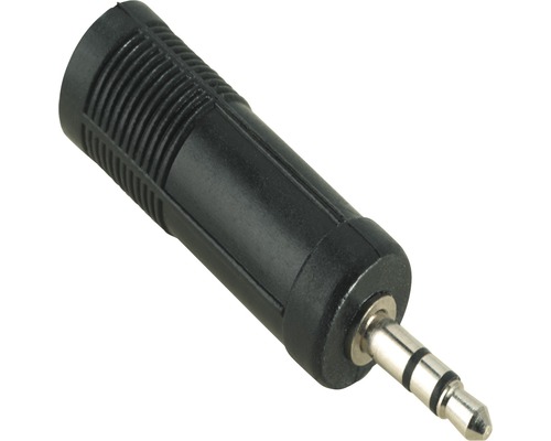 Adaptor audio jack stereo 6,3mm -> 3,5mm Hama negru (conectori tată->mamă)