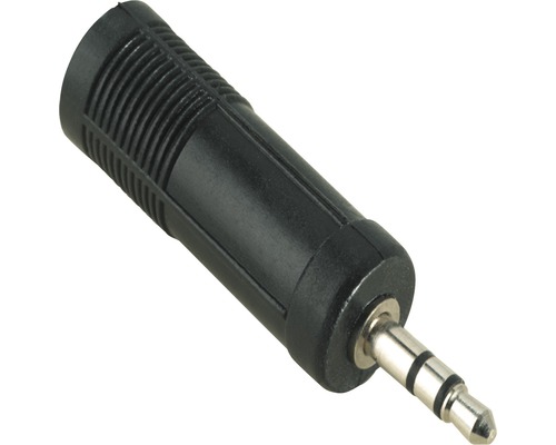 Adaptor audio jack stereo 6,3mm -> 3,5mm Hama negru (conectori tată->mamă) Adaptor audio jack 3,5 mm la 6,3 mm
