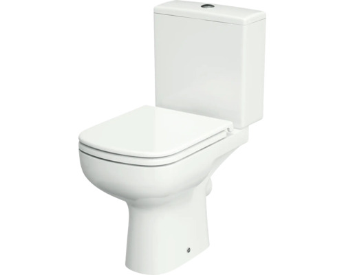 Set vas WC cu rezervor, mecanism și capac soft close Cersanit Colour 574 Clean On, fără margine de clătire, alb