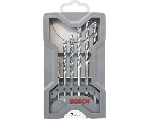 Set de burghie Bosch cu șapte piese în ambalaj din plastic