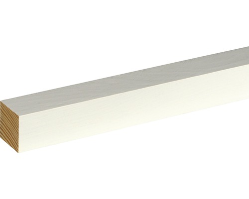 Plintă lemn plată molid/pin alb lăcuită 28x28x2400 mm Lemn pătrat lăcuit alb
