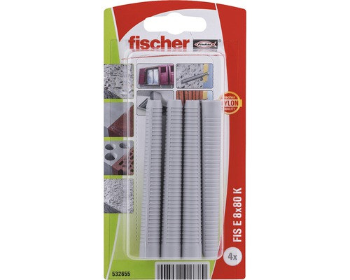 Dibluri plastic pentru mortar chimic Fischer FIS-E 8x80 mm, 4 bucăți