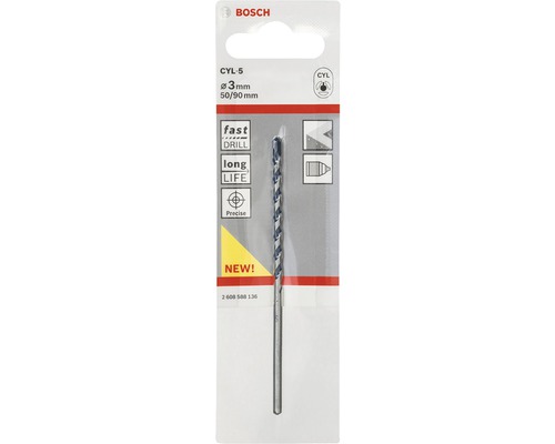 Burghiu pentru piatră Bosch CYL-5, diametru 3 milimetri