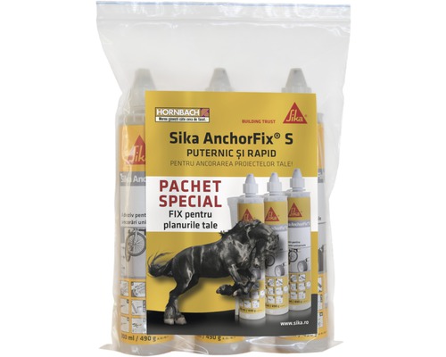 Adeziv Sika Anchorfix S pentru ancorări universale pe bază de poliester stirenat 3x300 ml gri