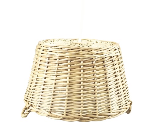 Pendul Basket E27 max. 1x40W, alb/răchită
