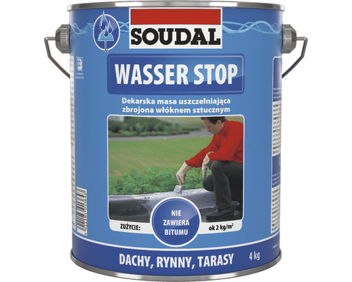 Pastă hidroizolantă SOUDAL Wasser Stop pentru repararea acoperișului, jgheaburilor și scurgerilor 4 kg