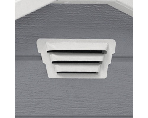 Detalii ale unei ventilații pe o magazie de grădină