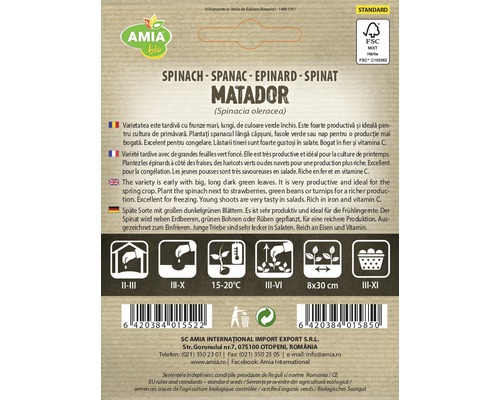 Pachet semințe spanac Matador