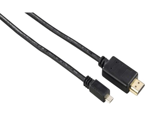 Cablu audio/video MHL micro USB -> HDMI Hama 2m negru, pasiv (conectori tată auriți)