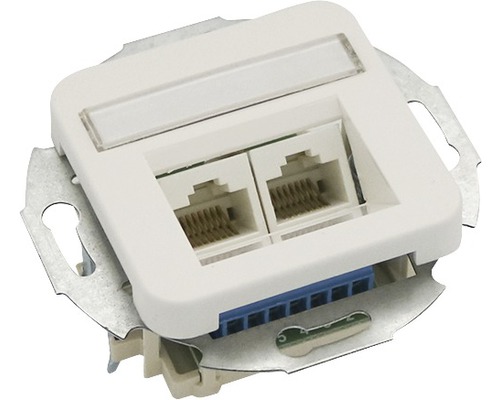 Priză date RJ45 dublă Roth Lange Basic Cat.3, alb Priză date RJ45 dublă Roth Lange Basic Cat.3, alb