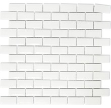 Plăci de mozaic ceramic alb în format rectangular