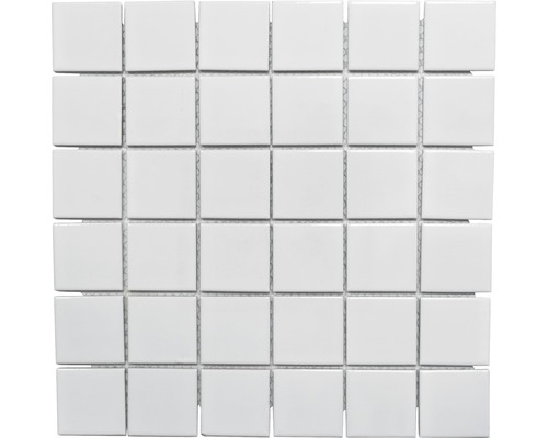Mozaic piscină ceramic CD 102 alb lucios 30x30 cm Placă de mozaic pătrată