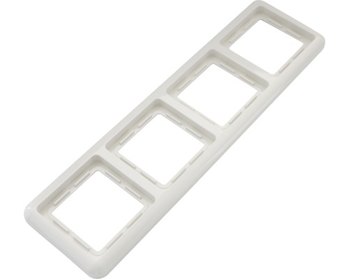 Ramă albă cu patru orificii pentru întrerupătoare și prize