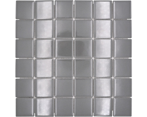 Mozaic piscină ceramic CD 170 gri lucios 30x30 cm Placă de mozaic pătrată din sticlă