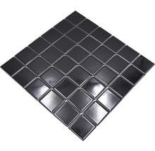 Mozaic piscină ceramic CD 190 negru lucios 30x30 cm