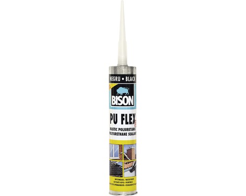 Mastic poliuretanic Bison PU Flex negru 300 ml Cartuș etanșant Bison PU Flex