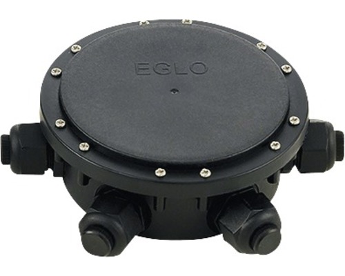 Doză aplicată pentru legături Eglo Ø155x50 mm IP68 neagră, 6 presetupe