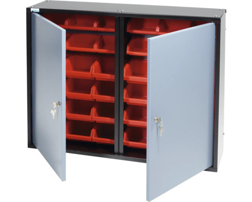 Dulap suspendat Küpper 800x600x190 mm, cu 2 uși și 36 casete de organizare Dulap suspendat Küpper 800x600x190 mm, cu 2 uși și 36 casete de organizare