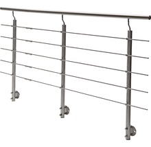 Balustradă din oțel inoxidabil cu bare orizontale pentru protecție împotriva căderilor