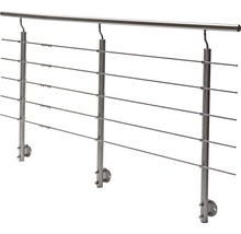 Balustradă din oțel inoxidabil cu cabluri orizontale din sârmă pentru utilizare în interior și exterior