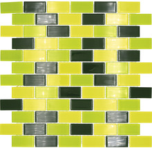 Mozaic piscină sticlă CM B454 mix verde 32,2x31 cm