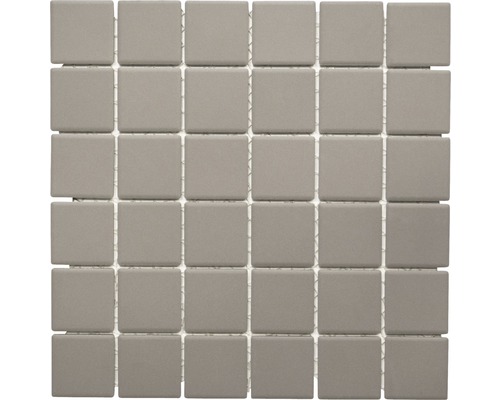 Mozaic piscină ceramic CU 233 gri mat 29,1x29,1 cm Placă de mozaic cu elemente pătrate, gri
