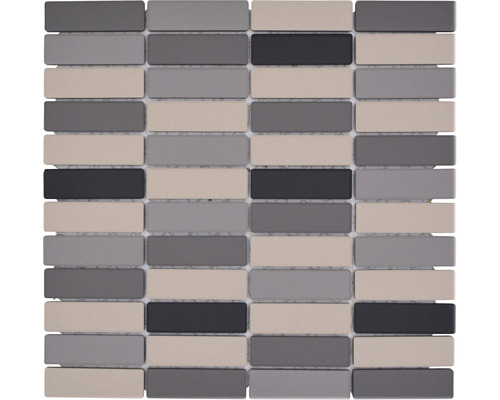 Mozaic piscină ceramic CU ST 011 bej-maro 28,65x29,5 cm Placă de mozaic cu pietre dreptunghiulare în diferite nuanțe de gri