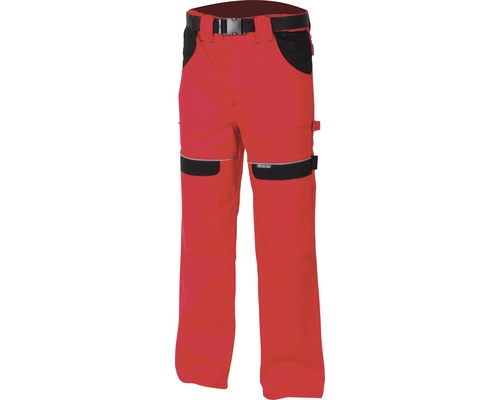 Pantaloni de lucru Ardon Cool Trend din bumbac roșu/negru, mărimea 64