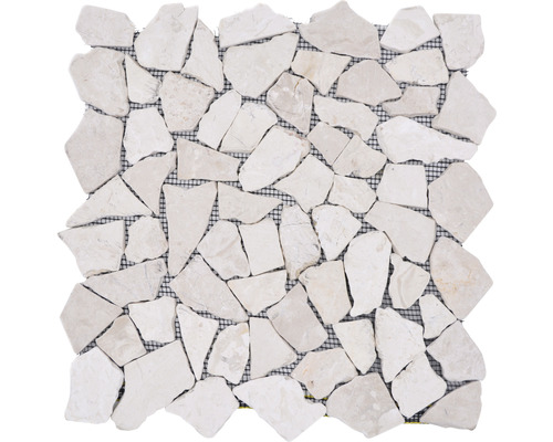 Mozaic piatră spartă CIOT 30/100 mix bej 30,5x30,5 cm Placă de mozaic din piatră naturală pe plasă