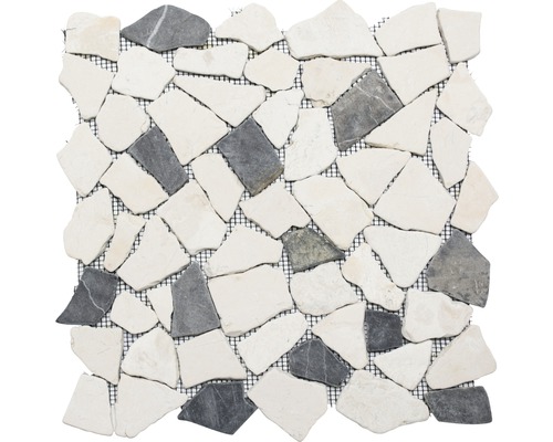 Placă de mozaic cu aspect de piatră naturală pe plasă