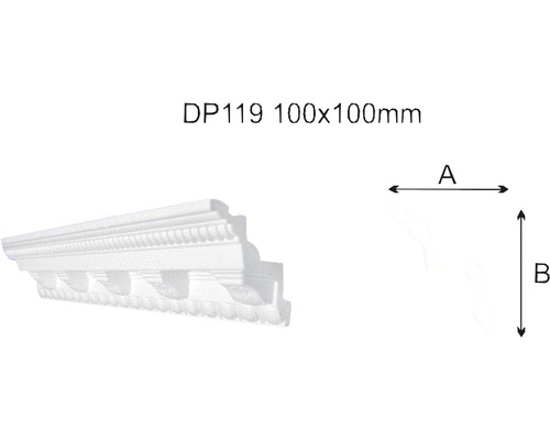 Profil decorativ cu dimensiunile 100 x 100 milimetri