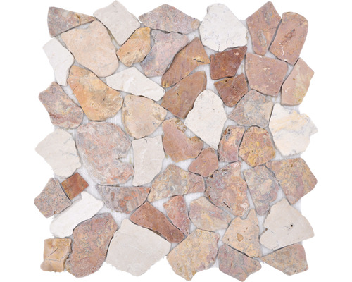 Mozaic piatră spartă CIOT 30/130 bej-maro 30,5x30,5 cm Placă de mozaic din piatră naturală