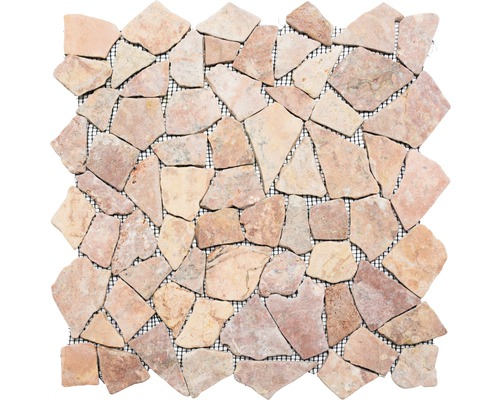 Mozaic piatră spartă CIOT 30/140 roșu 30,5x30,5 cm Placă de mozaic din piatră naturală pe plasă