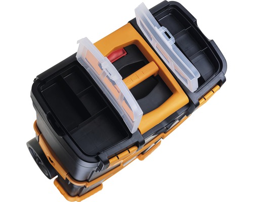 Cutie de scule cu mâner și capac transparent