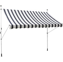 Marchiză/Copertină retractabilă manuală pentru balcon 2x1,2 m dungi albastru alb-thumb-0