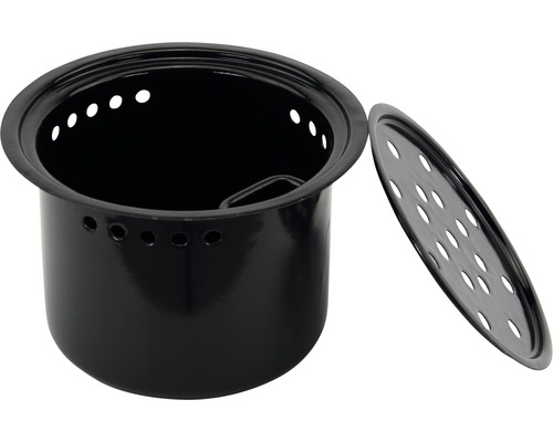 Coș pentru cărbune de grătar cu fund separat de sită