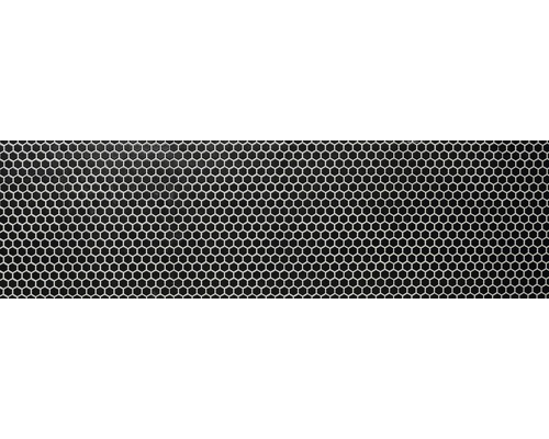 Prim-plan cu plăci de mozaic negre cu formă hexagonală