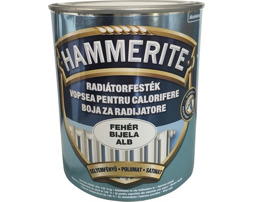 Vopsea pentru calorifere Hammerite email acrilic alb satinat 0,75 l